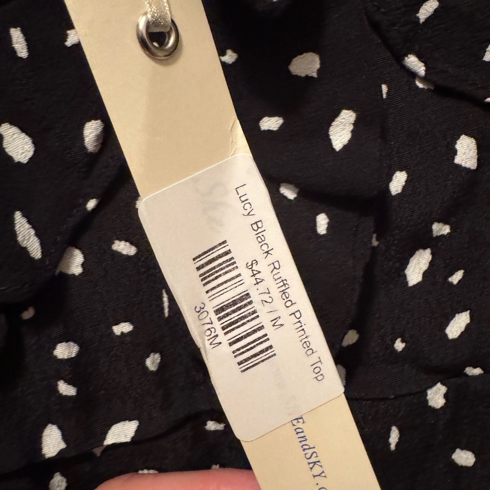 She + Sky Spotted Ruffle Top - Picture 2 of 3